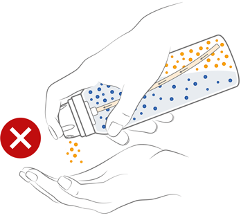 Die Schaum-Creme zur Hautpflege oder Fußpflege kann bei auf dem Kopf stehender Dose nicht austreten.