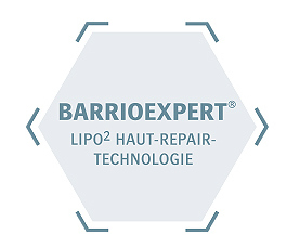 Logo der BarrioExpert LIPO2 Haut-Repair-Technologie: Hautpflege und Fußpflege mit hautverwandten Lipiden.